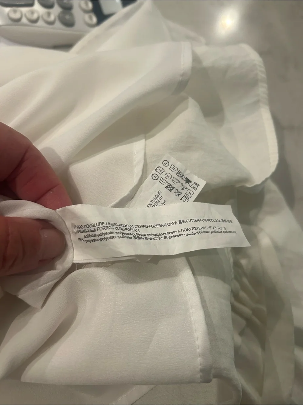 Zara White V-Neck Ruffle Sleeve Dress